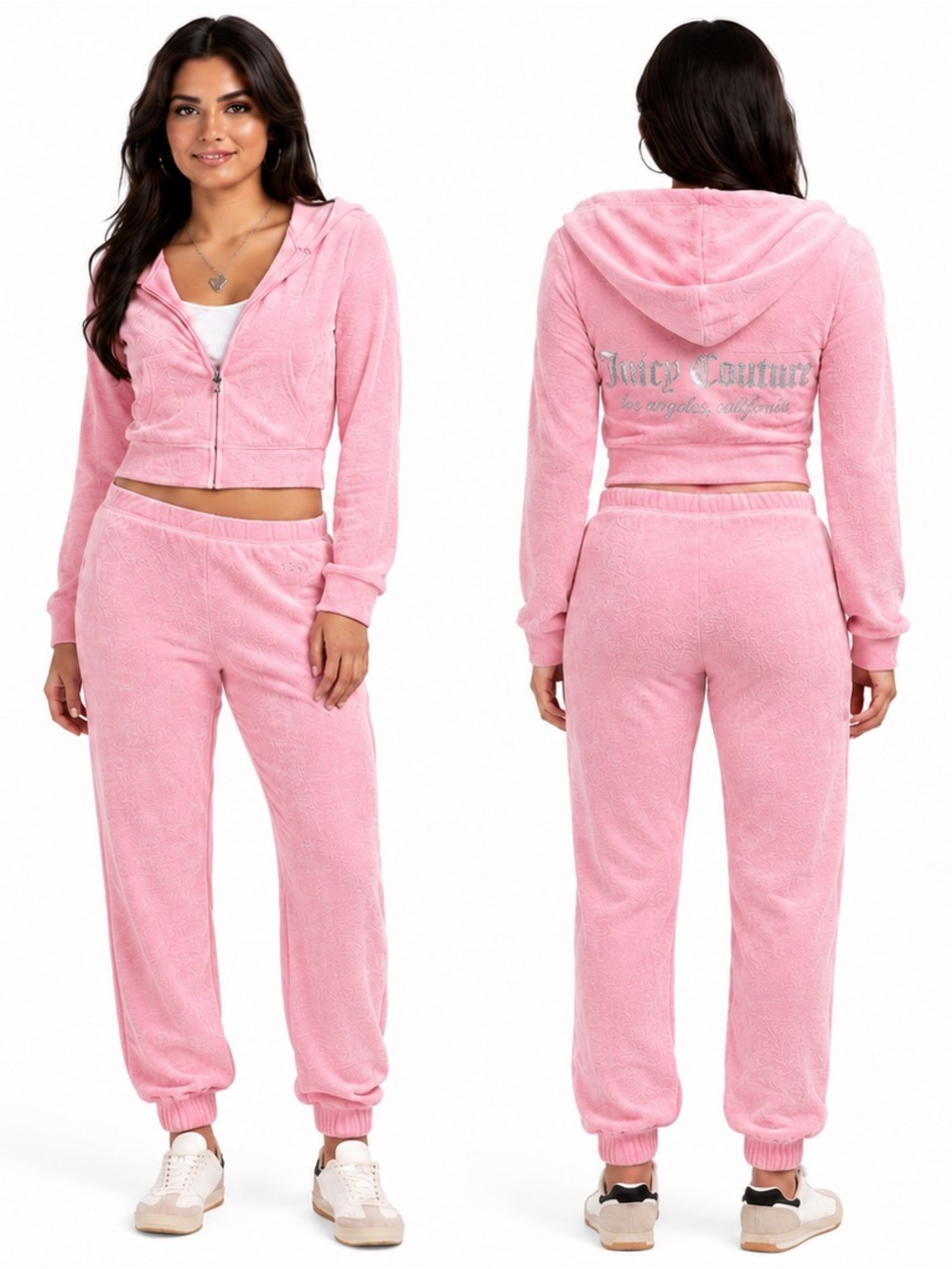Classic Juicy Couture Flamingo Pink Terry Cloth Set